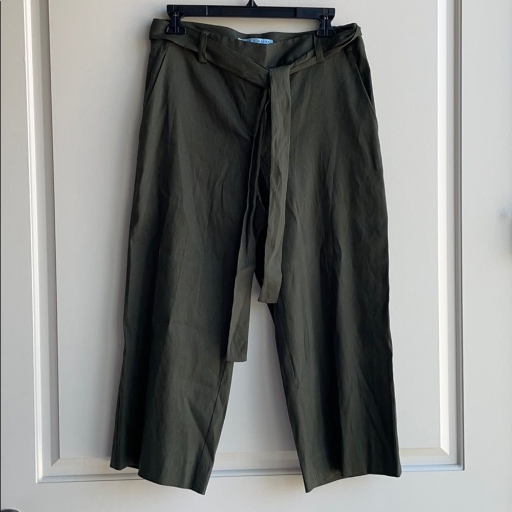 Antonio Melani Green Linen Pants Size 6